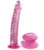 Pink Glass Dildo with flat base